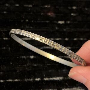 Rytosztuka RYT Poland Vintage 800 Silver Geometric Design Bangle Bracelet 7.5”